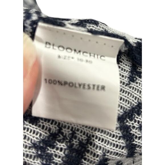 Bloomchic Navy and White Open Front Cardigan Sweater Size 18-20 EUC - Picture 4 of 5